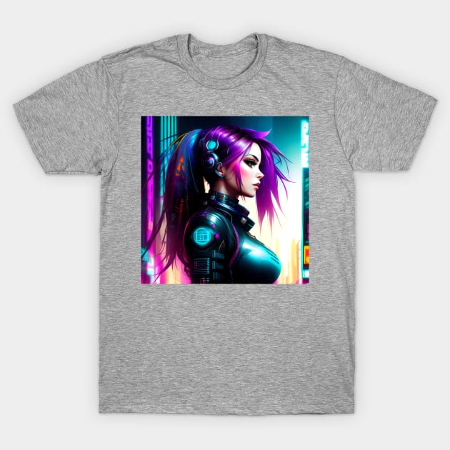 Beautiful Cyberpunk Girl [Design 1] T-Shirt by Perfect Sense